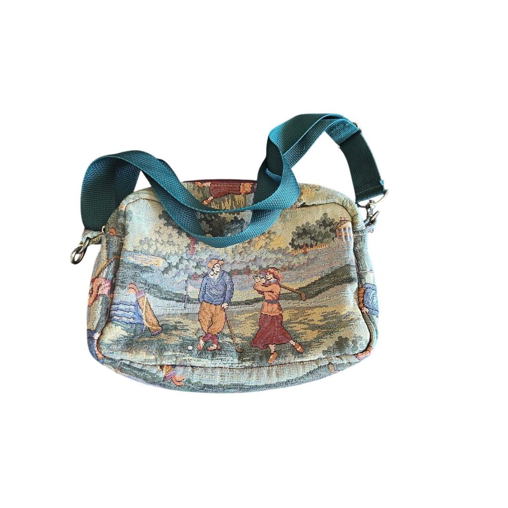 Vintage Holdings Tapestry Golf Scene Bag Purse